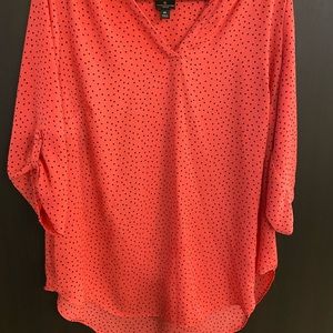 Polka dot blouse perfect for work.